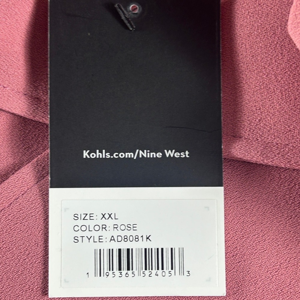 NINE WEST Women Rose Tie Sleeve Trench Coat Double Breasted Belted Midi 2XL NEW - Picture 8 of 11